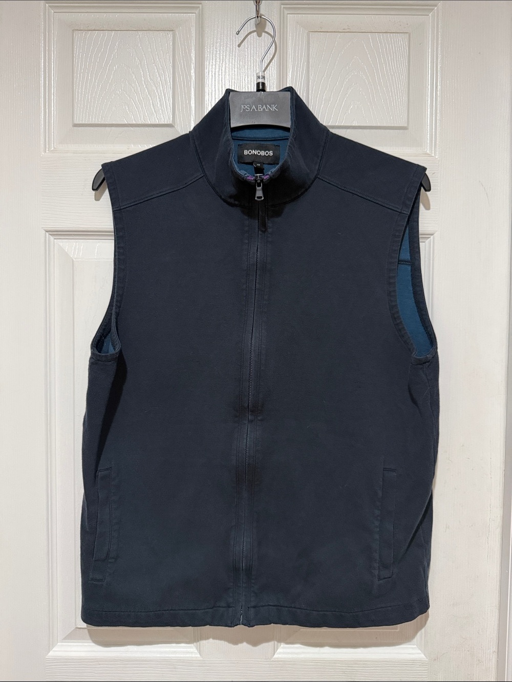 Bonobos Dark Navy Full-Zip Sleeveless Vest
